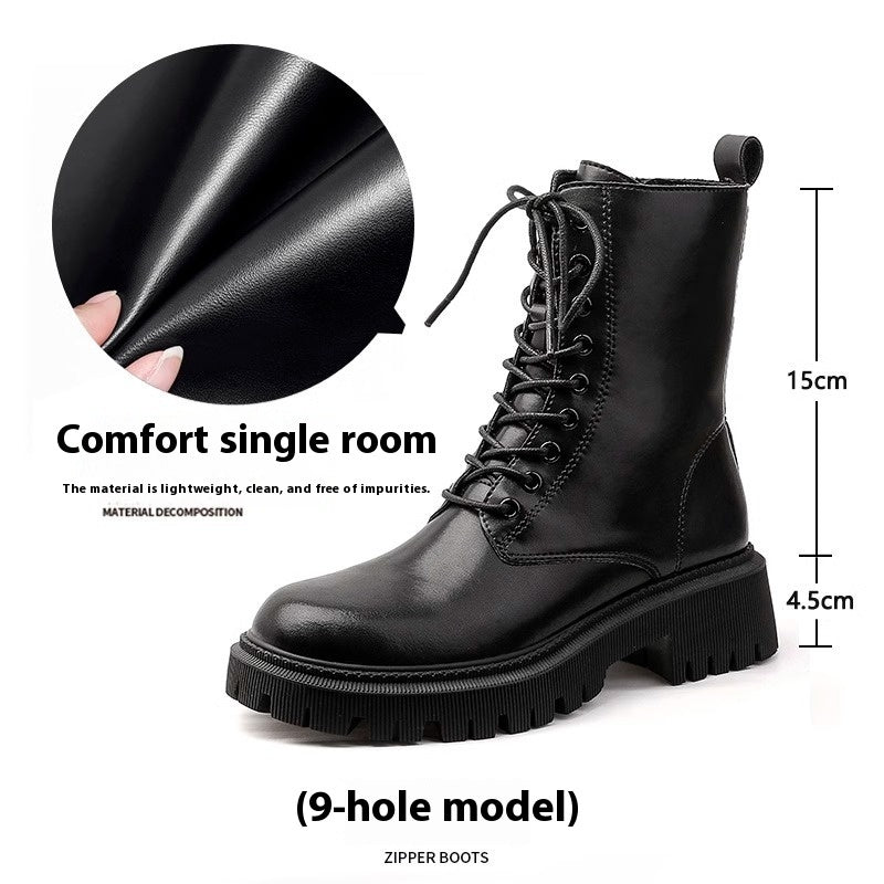 Height-increasing Martain Thick Bottom Hot Motorcycle Boots