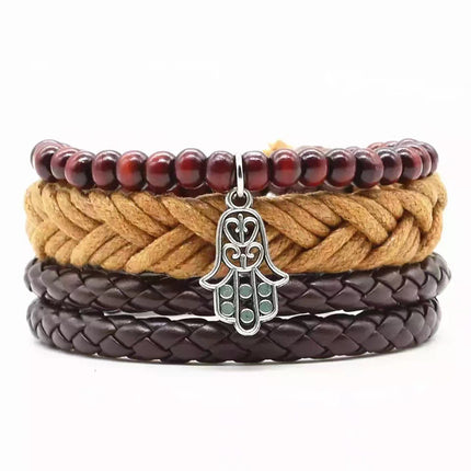 Multi-layer Bracelet Set Vintage-style Jewelry For Men