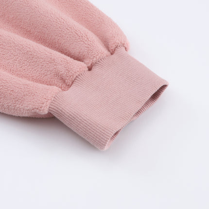 Pink Flap Pocket Drawstring Hood Zip Up Jacket