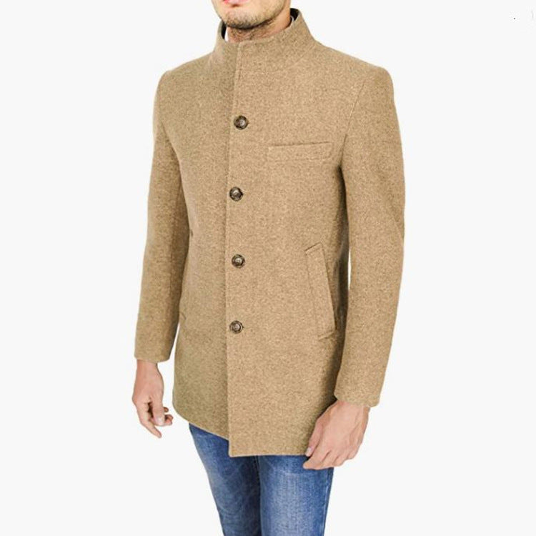 Woolen Coat Stand Collar Coat And Trench Coat
