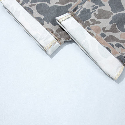 Multicolour Plus Size Camouflage Print High Rise Barrel Jeans
