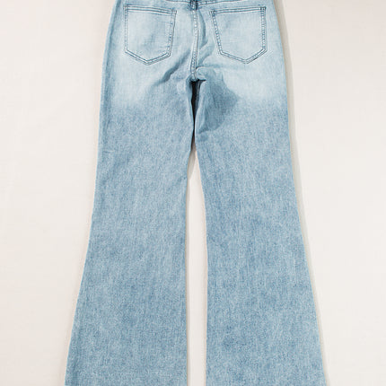 Dusk Blue Acid Wash Extra Wide Leg High Waist Long Jeans