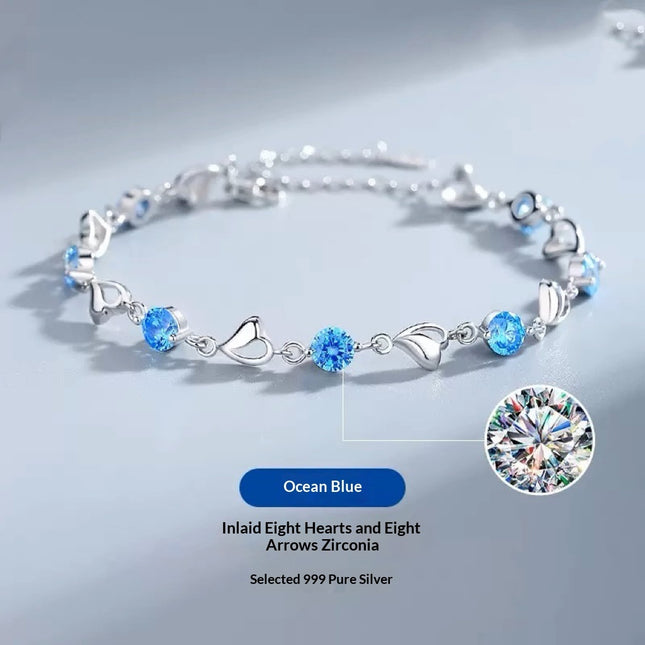 925 Sterling Silver Heart Of The Ocean Bracelet