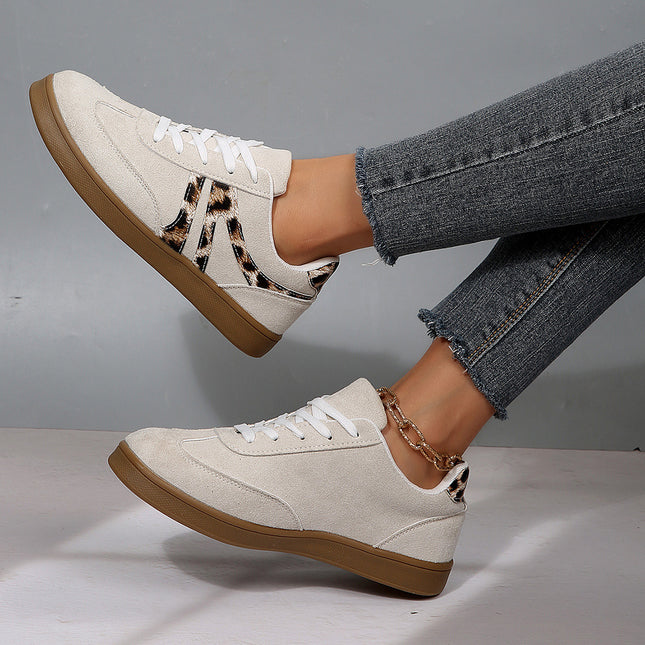 Women's Large Size Vintage Leopard Print Board Shoes