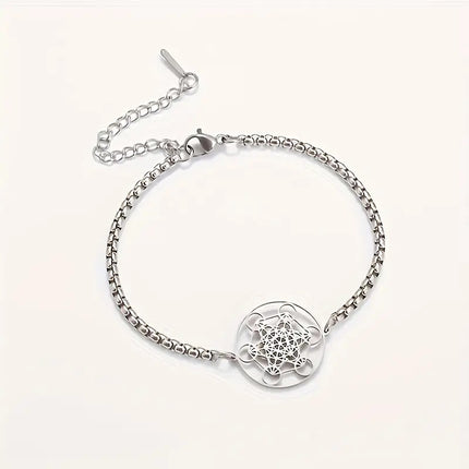 Womens Hollow Ring Six-Loop Pendant Bracelet