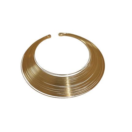 Metal Geometric Multi-Layer Necklace Set
