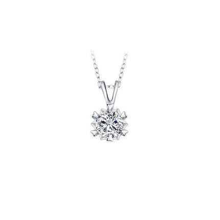 Sterling Silver Snowflake Moissanite Necklace Set For Women