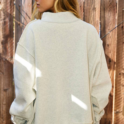 Light Grey Jesus Slogan Stand Neck Long Sleeve Oversized Tunic Plus Size Sweatshirt