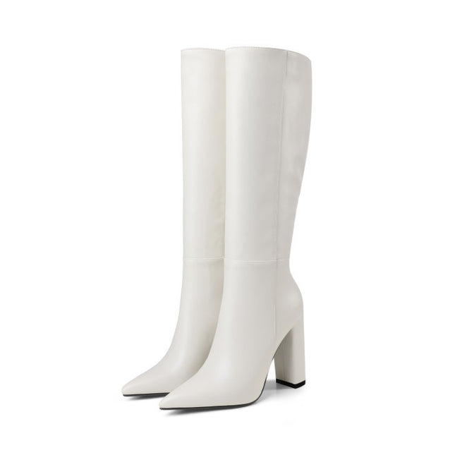 Pointed Toe Chunky Heel High Heel Autumn And Winter Women's High Boots