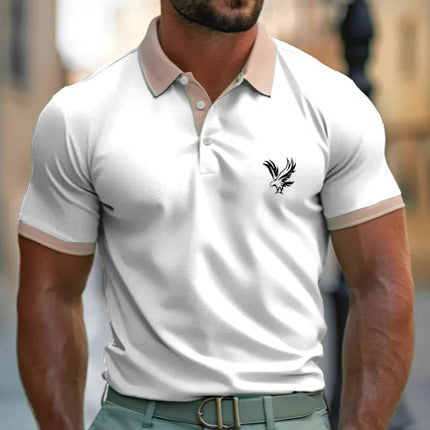 Casual Style Commuter's All-matching Digital Printing Lapel Men's Polo Shirt