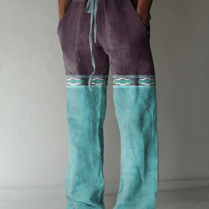 Men's Linen Printed Loose Casual Pants