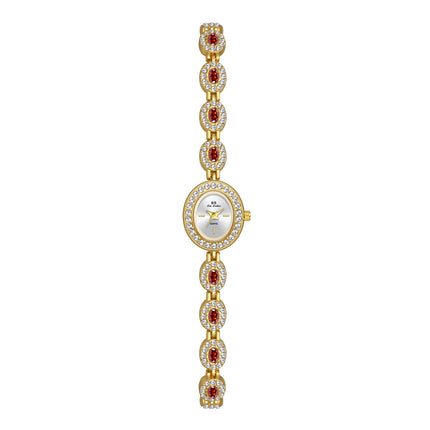 Mid-ancient Fashion Oval Colored Gems Rainbow Light Luxury Watch