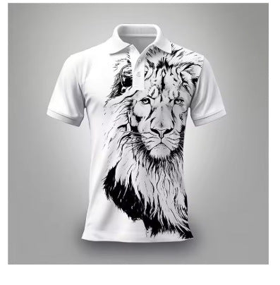 Summer Lion Printing Business Casual T-shirt