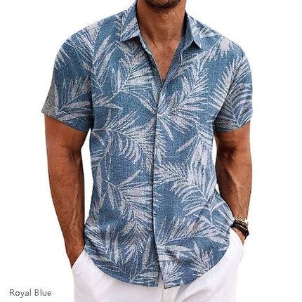 Men's Linen Short-sleeved T-shirt Loose