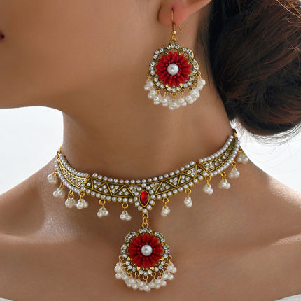 Fashion Retro Necklace Earrings Women's Set