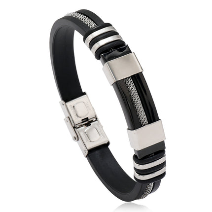 Fashionable Snake-Print Plated Steel Chain Bracelet