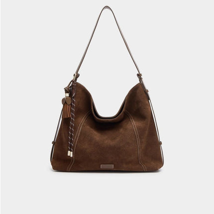 Autumn And Winter Leisure Commuter Large Capacity Deerskin Velvet Vintage Portable Crossbody Tote Bag