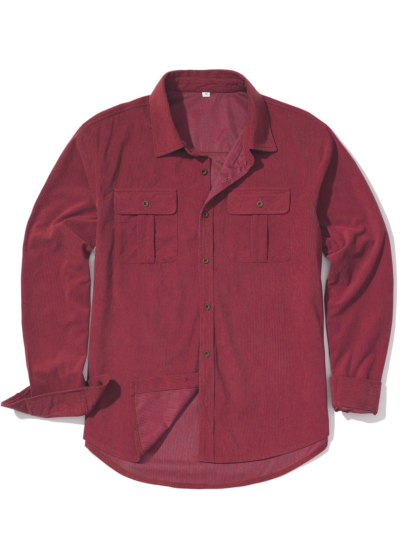Men's Casual Outdoor Retro Light Core Velvet Solid Color Shirt