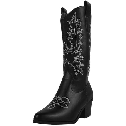 High Heel White Western Cowboy Knight Boots