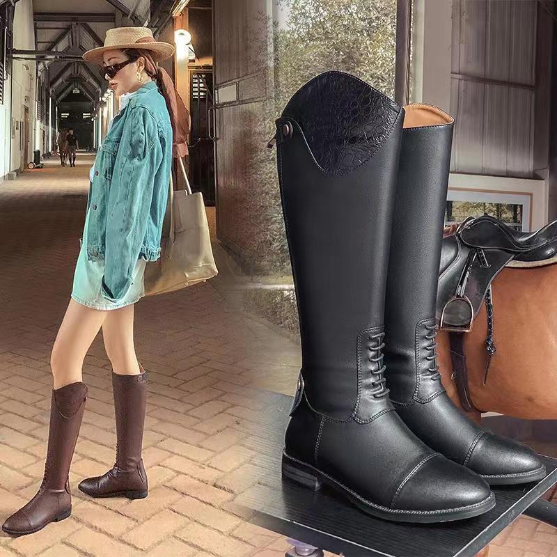 Autumn Winter Retro Below The Knee Irregular Riding Boots