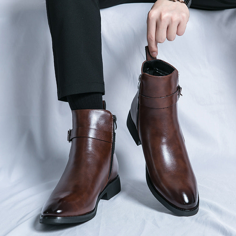 High-top British Fall Winter Men Western Boots Men