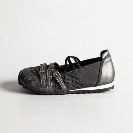 Brown Niche Retro Belt Buckle Sports Mary Jane Shoes Women