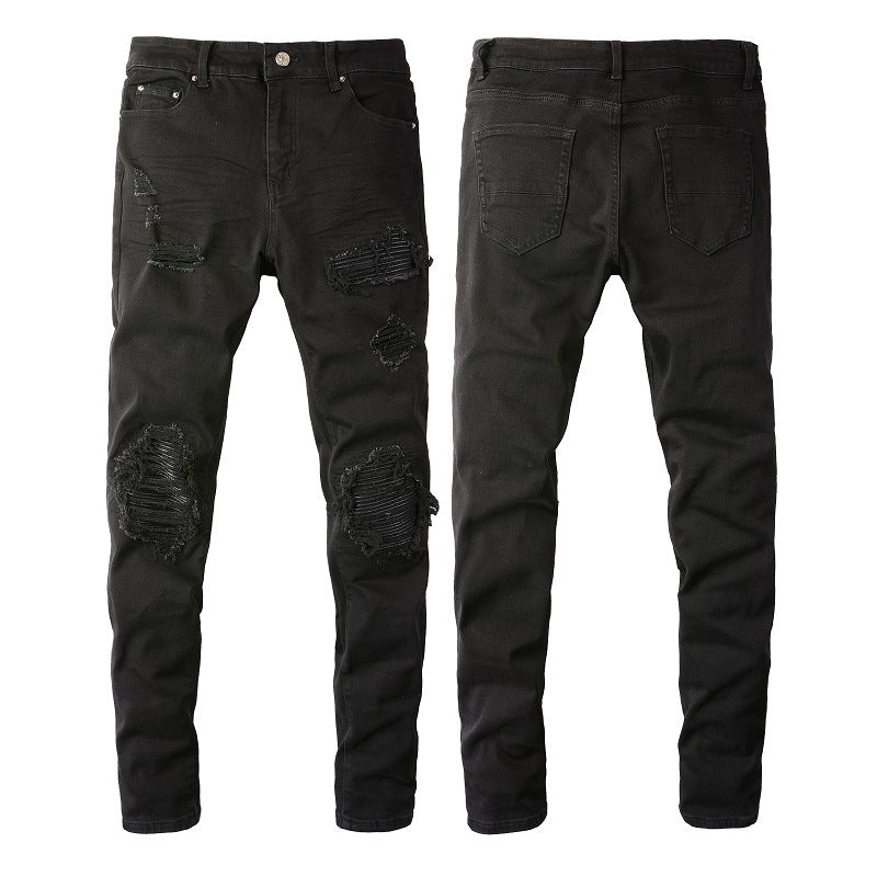 Jeans Men's High Street Fashion Brand Street Ripped Jeans