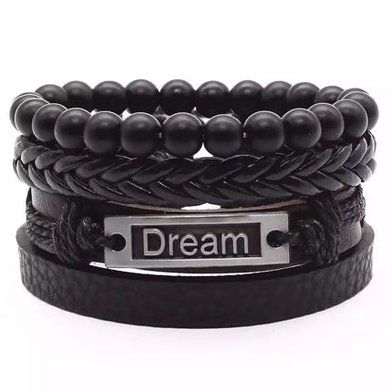 Multi-layer Bracelet Set Vintage-style Jewelry For Men