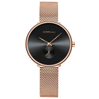 Rose Gold Strap Black Surface