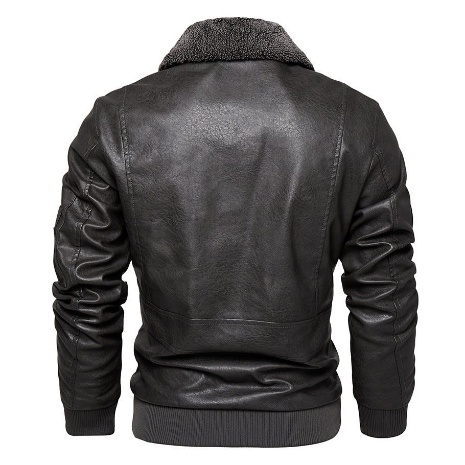 Foreign Trade New Men's Casual Fashion Leather Slim Fit Leather Jacket Coat