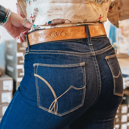 Sail Blue Center Seam Deep Wash Straight Jeans