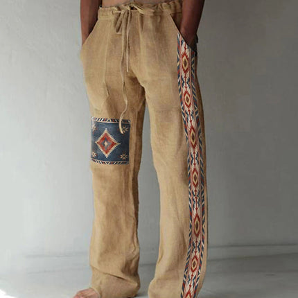 Men's Linen Printed Loose Casual Pants