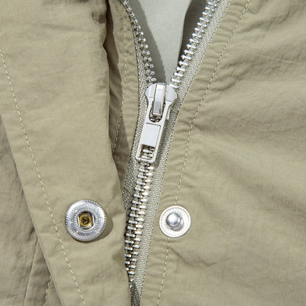 Laurel Green Zipped Pocket Cropped Hooded Utility Jacket