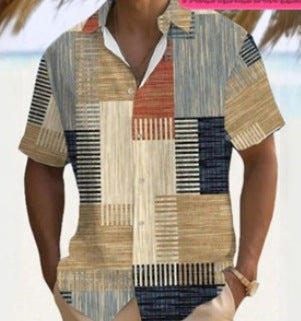 Retro Men's Fashion Plaid Printed Casual Shirt