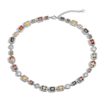 Retro Light-luxury Geometric Jewelry Set Featuring A Bracelet And Necklace