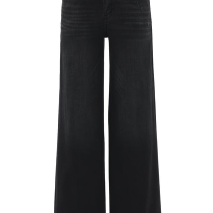 Mid-to-low-rise High-elasticity Soft Hip-lifting Wide-leg Straight Denim Jeans