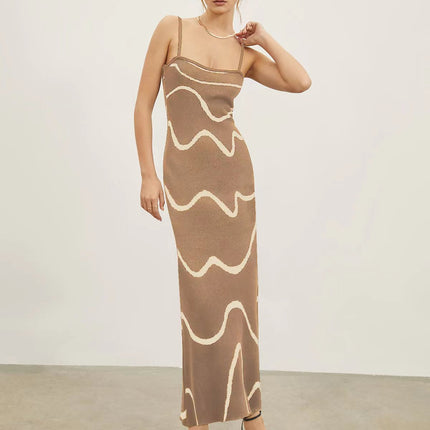 Striped Knitted Sexy Bodycon Dress Women