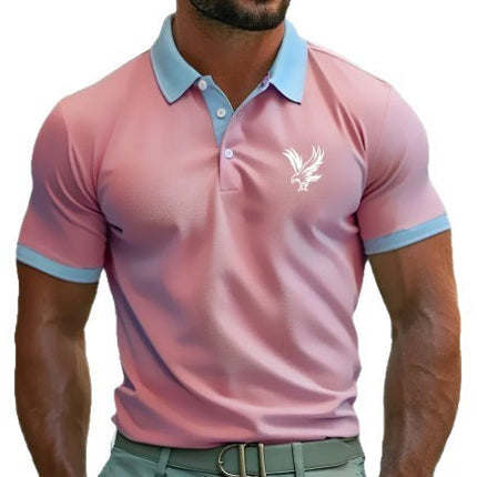 Casual Style Commuter's All-matching Digital Printing Lapel Men's Polo Shirt