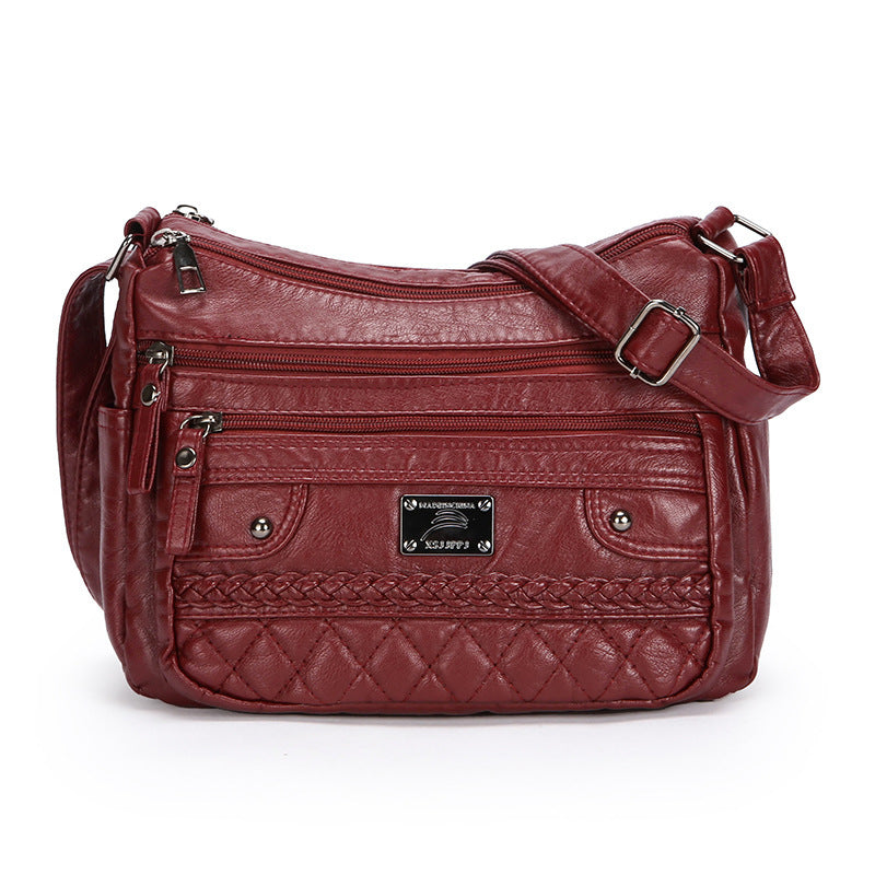New Fashion Wash Soft Leather Shoulder Bag