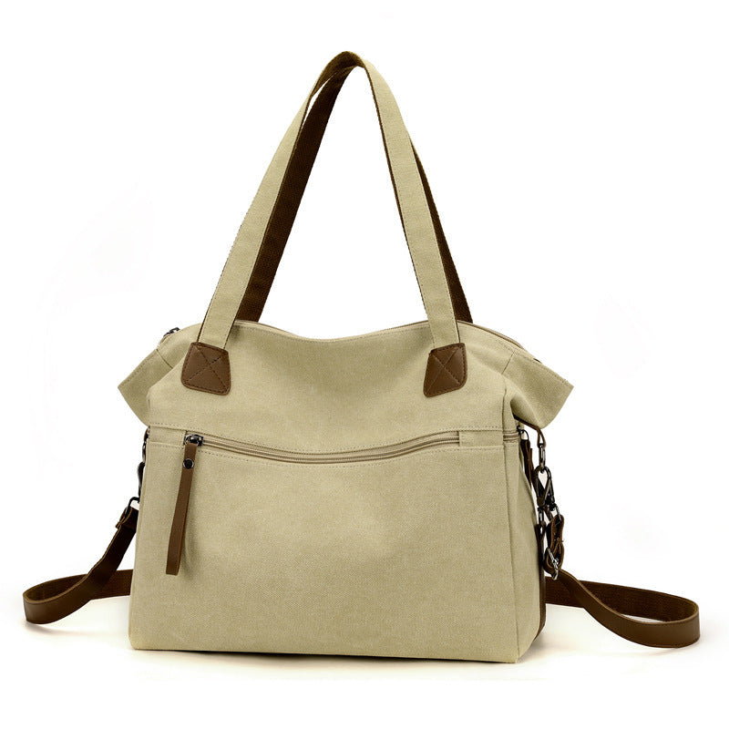 Large Capacity Fashion Casual All-match Retro Canvas Bag For Women