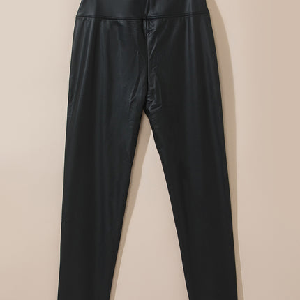 Black Faux Leather Skinny Leggings
