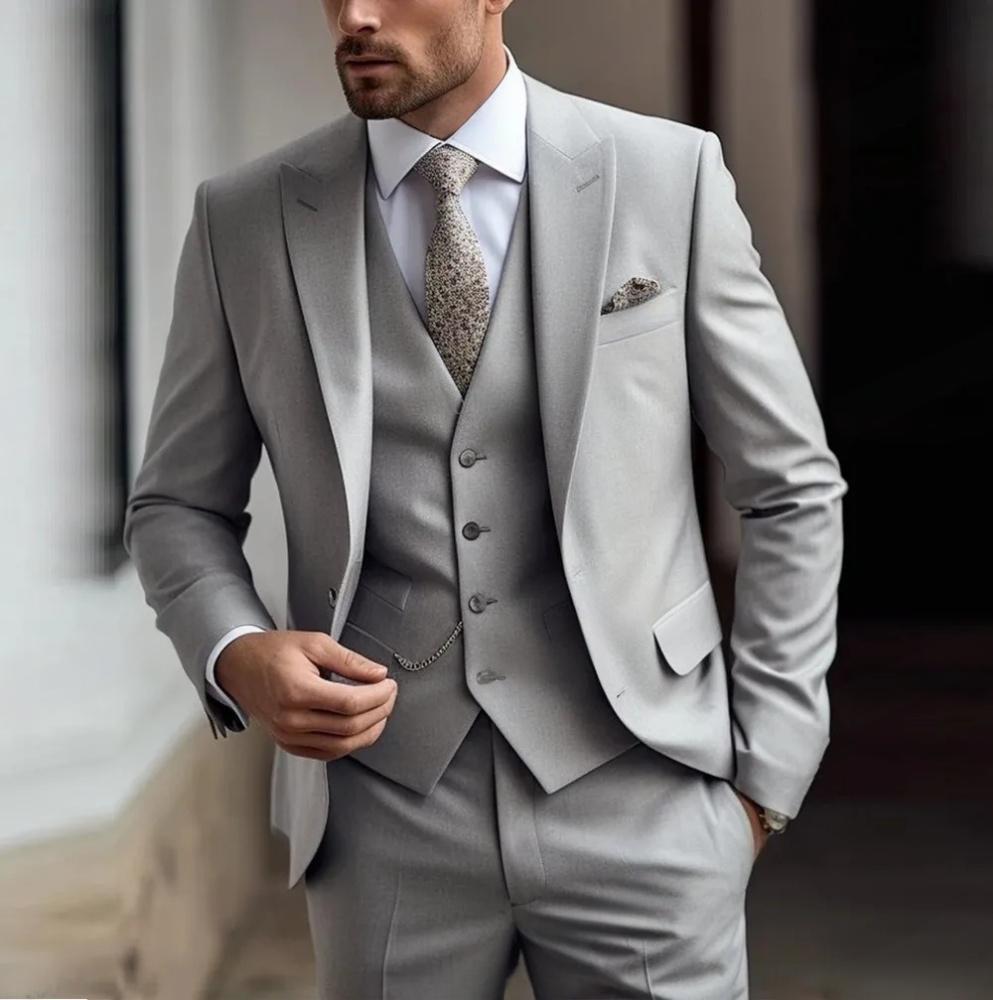 Men's Three-piece Suit Solid Color High Sense