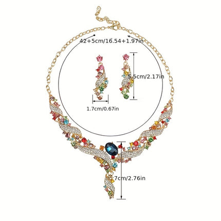 Retro-style Colorful Jewelry Set Designed Specifically For Formal Attire