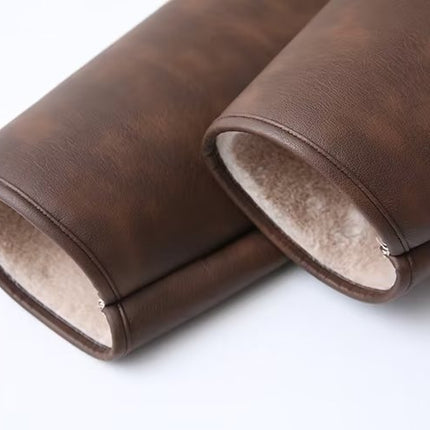 Fashion Cashmere Leather Fur Collar Composite Belt Coat