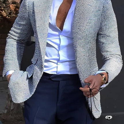 Light Business Men's Suit Printed Checks Coat
