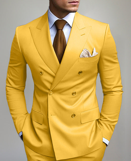 New Men's Printed Posterior Median Split Suit Jacket