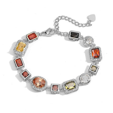 Retro Light-luxury Geometric Jewelry Set Featuring A Bracelet And Necklace