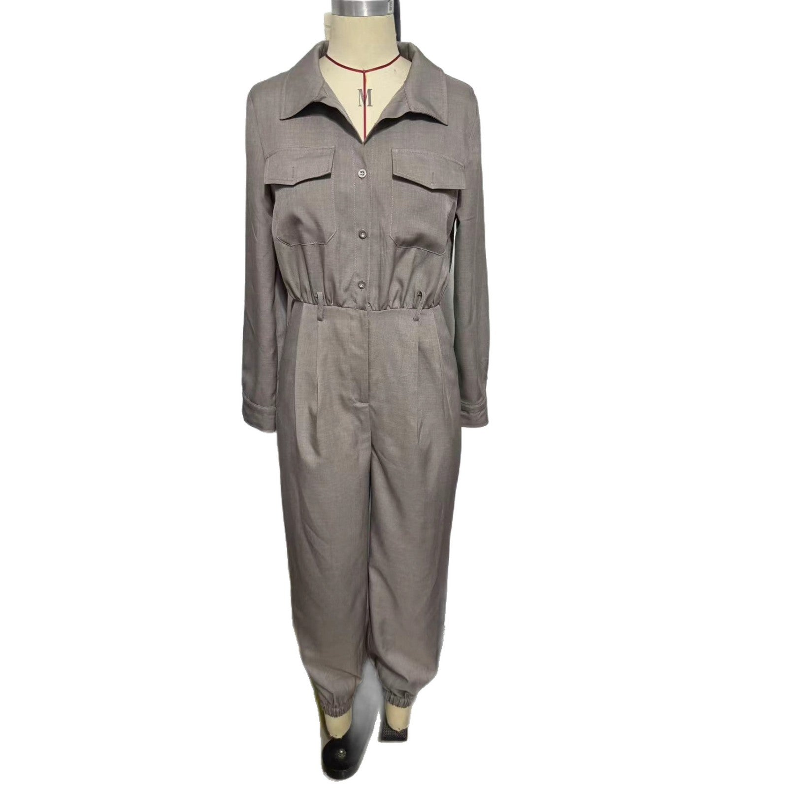 New Women's Long-sleeved Lapel Jumpsuit Women