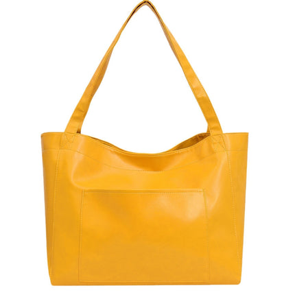 Soft Leather Retro Oil Waxed Leather Large Capacity Shoulder Bag