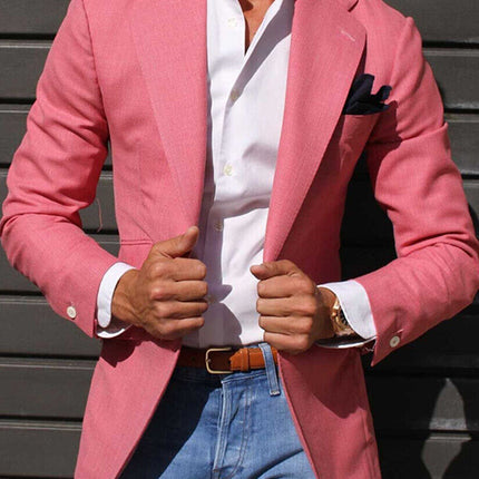 Light Business Men's Suit Printed Checks Coat